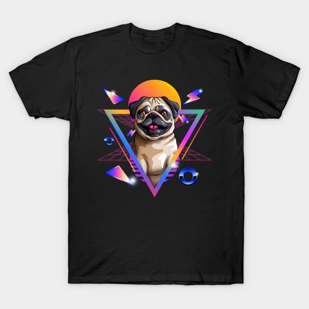 Retro Pug Vintage Dog 80's Rad For Pugs Lover Gift T-Shirt by Blink_Imprints10